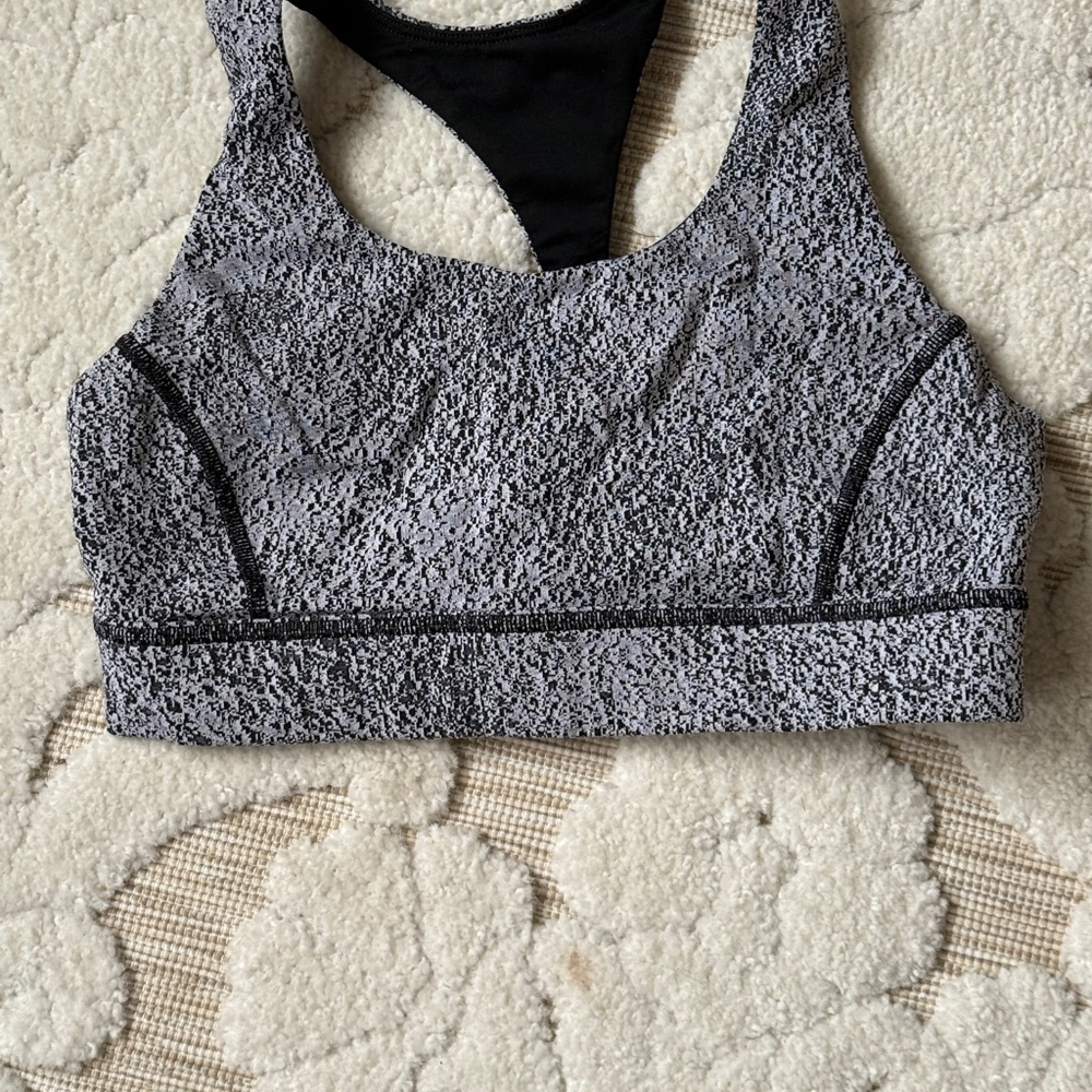 Women's Black and Gray Sports Bra